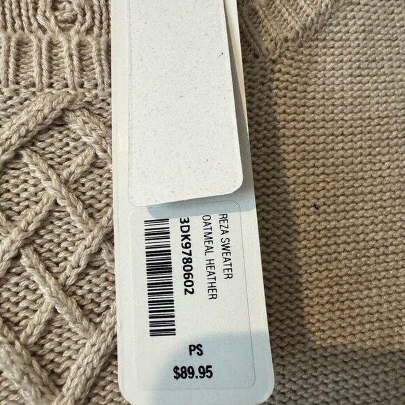 NEW Soft Surroundings Reza Diamond Lattice Flare Sleeve Sweater Beige PS NWT - Picture 4 of 5